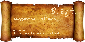 Bergenthal Ámon névjegykártya